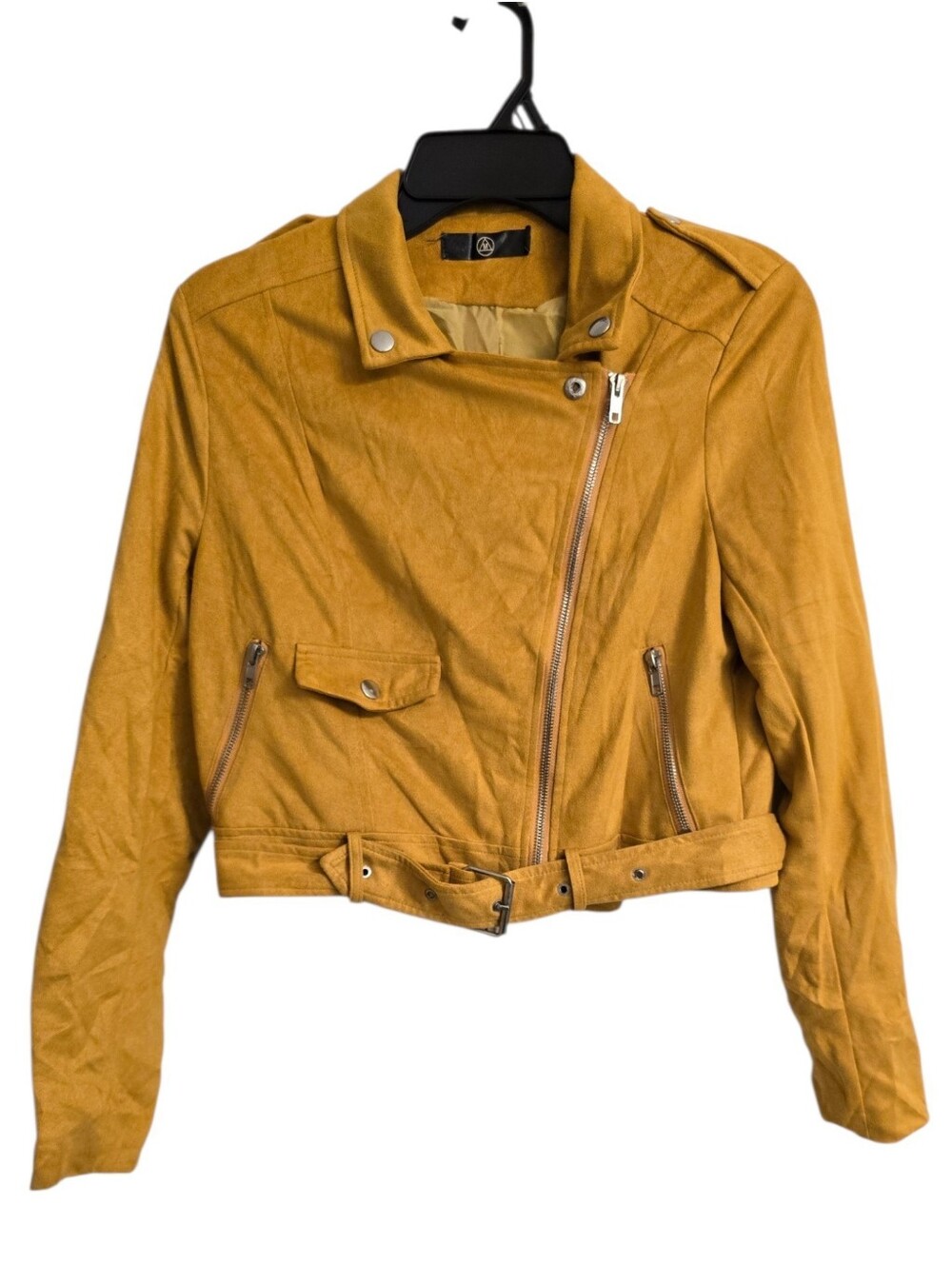Misguided Mustard Y2K Retro Yellow Faux Suede Cropped Jacket Fall Fashion 4